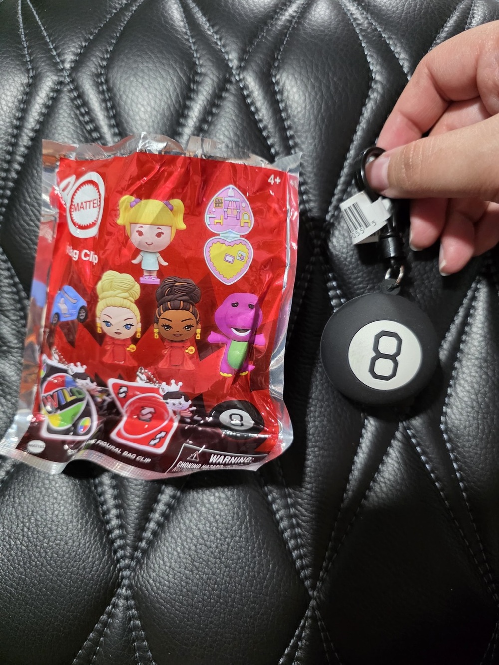 Mattel Black 8-Ball Keychain Clip